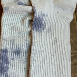 Nike White and Blue Tie-Dye Socks